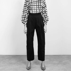 Rachel Comey Sz 4 Lenny Black Herringbone Chino Pants Pleated High Waist NWT